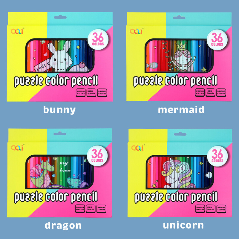 36 buc creioane colorate puzzle, benzi desenate multicolore bogate, set de creioane uleioase cu graffiti, pentru artă, desen, colorat