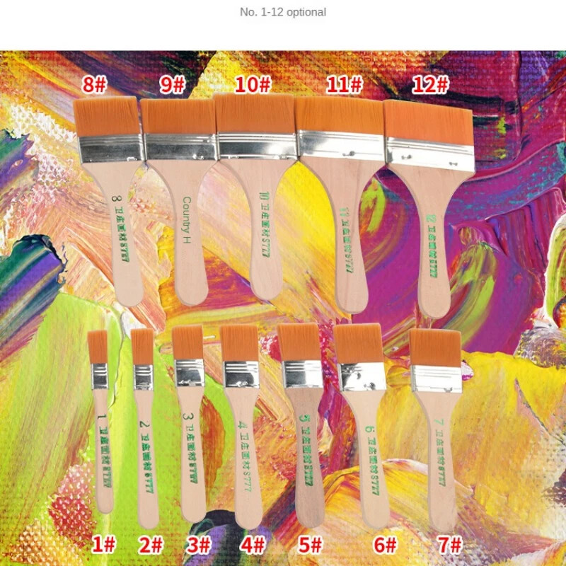 12 tk/komplekt Mälu nailonist pintslite komplekt akrüülõli joonistamiseks akvarelliga puidust maalipintslite tööriistad statsionaarsed kunstitarbed