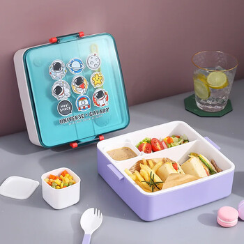 Tiffin Box for Kids Bento τσάντες μεσημεριανού γεύματος με σάλτσα σαλάτας Κουτί μαγιονέζας Θυρίδα ασφαλείας μικροκυμάτων Fiambrera Lancheira Infantil Σνακ