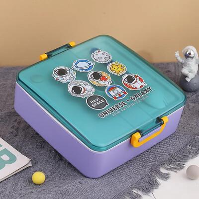 Tiffin Box for Kids Bento τσάντες μεσημεριανού γεύματος με σάλτσα σαλάτας Κουτί μαγιονέζας Θυρίδα ασφαλείας μικροκυμάτων Fiambrera Lancheira Infantil Σνακ