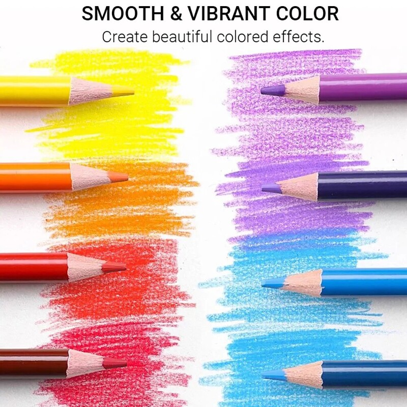 Set de 48 de creioane colorate cu husă portabilă de călătorie pentru desen și colorat miezuri moi pe bază de ulei Ideal pentru adulți și începători