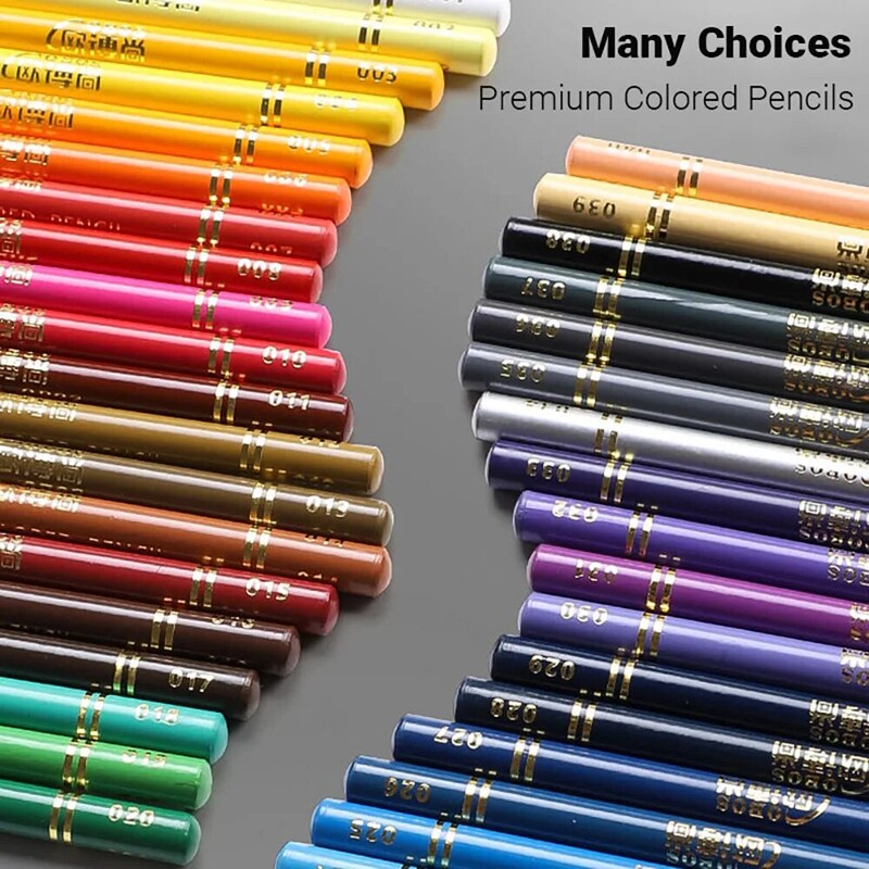 Set de 48 de creioane colorate cu husă portabilă de călătorie pentru desen și colorat miezuri moi pe bază de ulei Ideal pentru adulți și începători