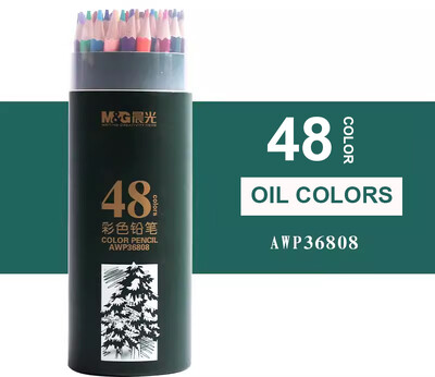 M&G 12/18/24/36/48/72 Vee-/õlivärvipliiatsite komplekt Värviliste pliiatsite joonistamine Kunstitarbed kunstnikule Värvilised pliiatsid lastele