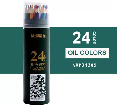 M&G 12/18/24/36/48/72 Vee-/õlivärvipliiatsite komplekt Värviliste pliiatsite joonistamine Kunstitarbed kunstnikule Värvilised pliiatsid lastele