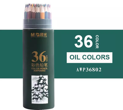 M&G 12/18/24/36/48/72 Vee-/õlivärvipliiatsite komplekt Värviliste pliiatsite joonistamine Kunstitarbed kunstnikule Värvilised pliiatsid lastele