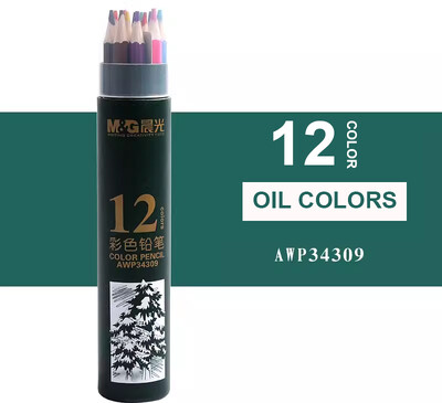 M&G 12/18/24/36/48/72 Vee-/õlivärvipliiatsite komplekt Värviliste pliiatsite joonistamine Kunstitarbed kunstnikule Värvilised pliiatsid lastele