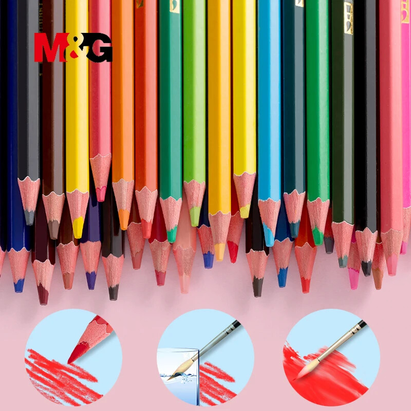 M&G 12/18/24/36/48/72 Vee-/õlivärvipliiatsite komplekt Värviliste pliiatsite joonistamine Kunstitarbed kunstnikule Värvilised pliiatsid lastele