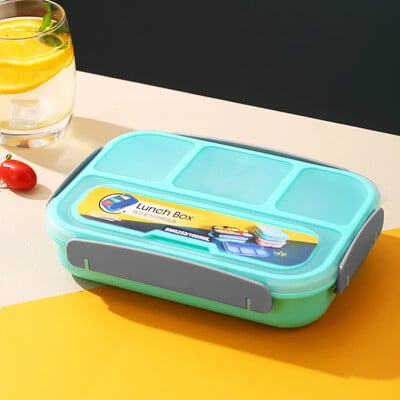 Lunch Box Bento Box Adult LunchBox Recipiente pentru copii mici Copii Adulti 1300 ml4 compartimente Furculita rezistenta la scurgeri Cuptor cu microunde Mașină de spălat vase