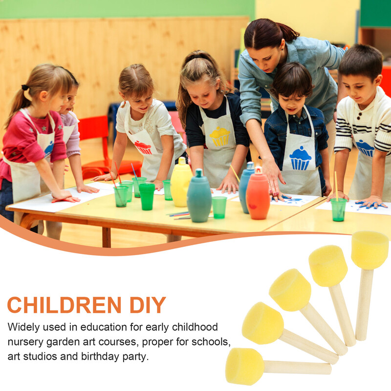 20 tk Seenepeaga käsnaga maalimispintslid lastele Vahtrulliga joonistustarvikud Ümar väikelapse grafiti käsnatempel