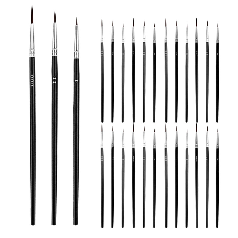 30 tk. Lastele mõeldud värvipintslid, konkspliiats, akrüüldetailid, miniatuursed pintslid, väikesed miniatuurid, laps