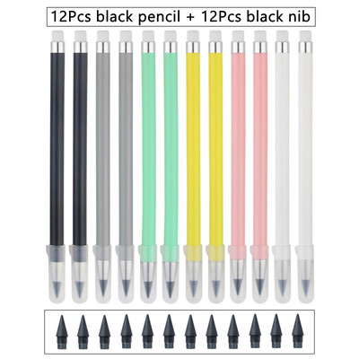 Комплект 12 цветни молива Цветен молив Цветен молив Оцветяване Неограничено писане Вечен изтриваем молив за деца Училищни артикули