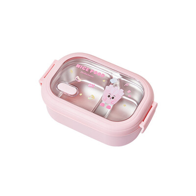 Cutie de prânz Bento cu lingură și pungă termică Recipient de depozitare a alimentelor din oțel inoxidabil 304 încălzit cu apă caldă pentru copii studenți