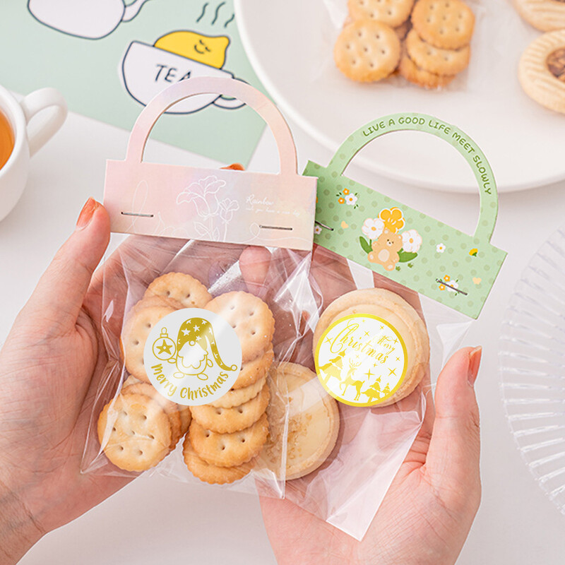 500 komada Bronzing Merry Christmas Etikete Naljepnica 1 inčni Scrapbooking Naljepnice za blagdansku dekoraciju vrećice slatkiša Poklon Pečati Naljepnice