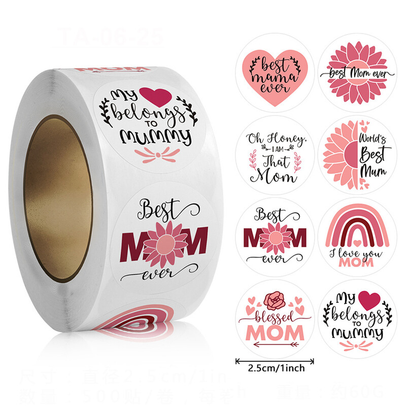 500 de bucăți Autocolante pentru Ziua Mamei Fericite pentru Mame Cadouri de Sărbători Carduri Decor Plic Etichete de Sigilare Autocolante Mulțumiri Scrapbooking