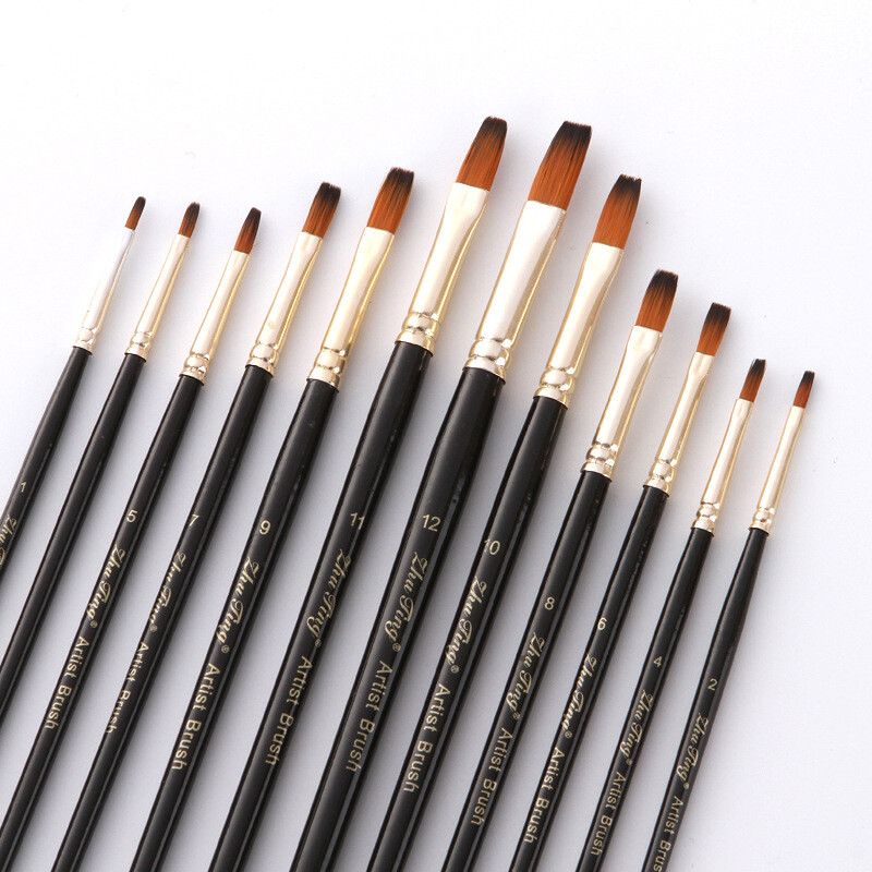 12 või 24 tk nailonist akvarellvärvi pintslid guašš akrüül maalipintsel Pliiatsi pincel para pintura kunstitarbed