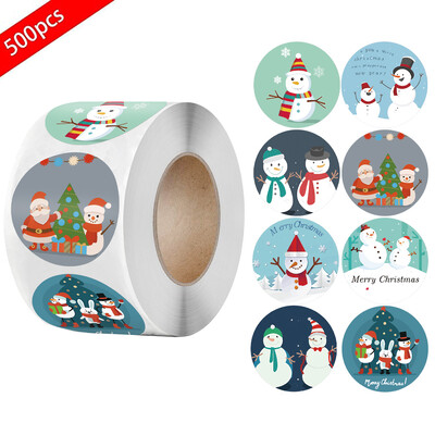 500 tk ümmargused rõõmsad jõulukleebised tänukaartide karbi pakendi etikett pitseerimiskleebised jõulupeo kaunistuste tarvikud