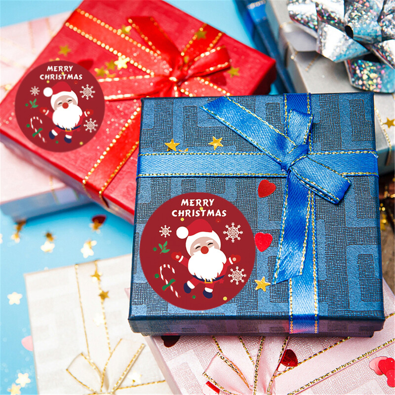 500 tk ümmargused rõõmsad jõulukleebised tänukaartide karbi pakendi etikett pitseerimiskleebised jõulupeo kaunistuste tarvikud