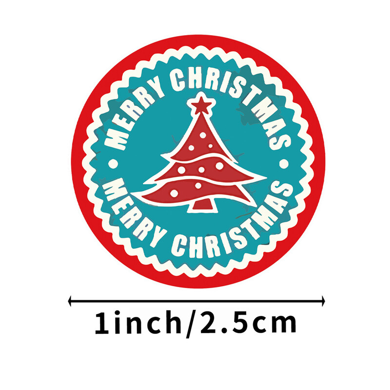 100-500 buc. Autocolante de Crăciun Fericit Decor pentru petrecerea de Crăciun Decor pentru casa Etichete de copt Cutie de cadou Autocolant sigilat Autocolant plic