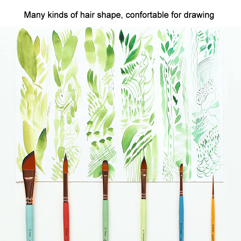 6 tk akvarellmaalipintsli komplekt, mitmeotstarbeline juuksepintsel koos lõuendikotiga akrüülkunstitarbed