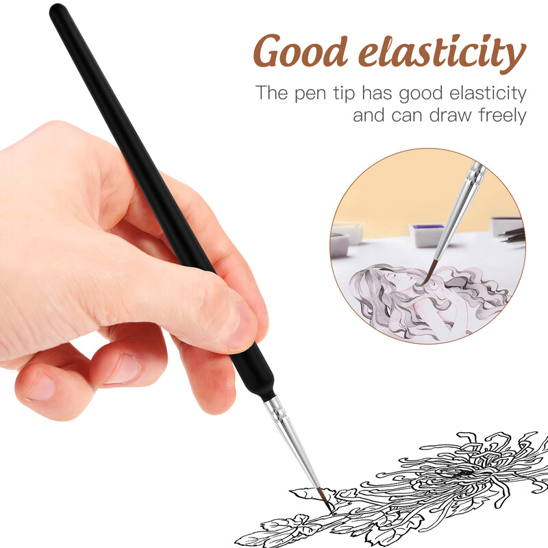 3 τμχ Πινέλα ζωγραφικής Fine Dry Miniature Painting Micro Manicure Μικροσκοπικές λεπτομέρειες Ξύλινο παιδί για παιδιά