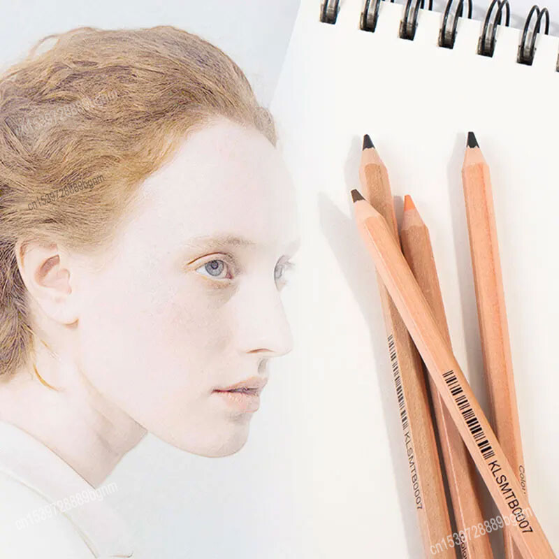 Професионален комплект от 12 бр. Цветни нюанси на кожата Мек пастелен молив 4,0 мм оловна сърцевина за портретно изкуство Рисуване Скициране на графити Детски подарък