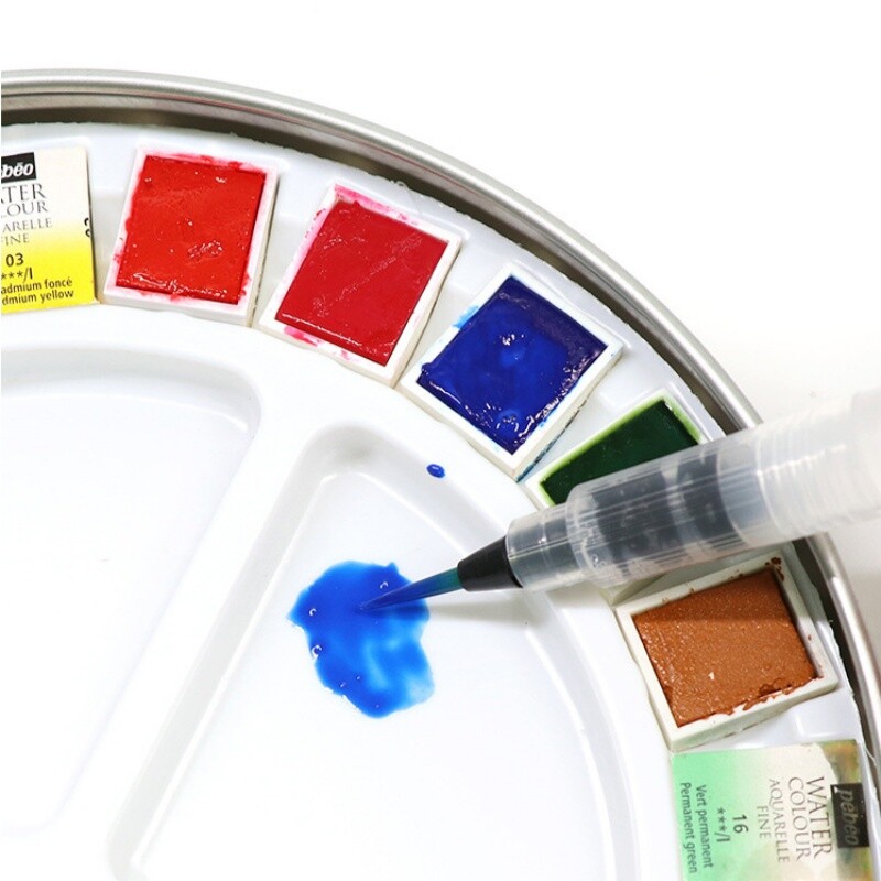 Prantsuse Pebeo tahke akvarellvärv, 12/24 värvi plekkkarbi komplekt, kaasas on Palette Artist Travel kaasaskantavad maalikunstitarbed