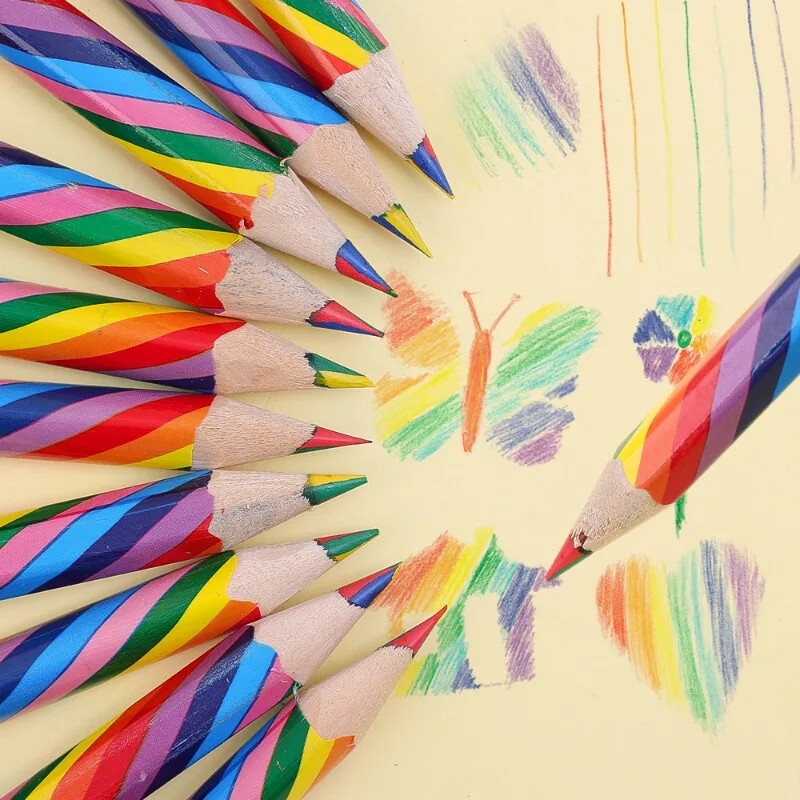 4-1 ks 4 farby gradientné dúhové ceruzky pastelky perá pre študentov deti darček farebné ceruzky umenie maľba kreslenie papiernictvo