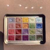 20 värvi pärlmuttervärvi akvarellvärvide komplekt metallikvärvide säraga akvarellvärvide palett Kunstitarbed kaasaskantavad