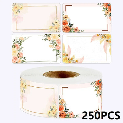 50/100/250PCS Flowers Name Lables Sunflowers Συσκευασία Αυτοκόλλητο Ρολό Αυτοκόλλητα ημερομηνίας Ψυγείο Καταψύκτης Αποθήκευση τροφίμων Μικρό