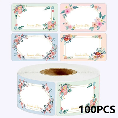 50/100/250PCS Flowers Name Lables Sunflowers Συσκευασία Αυτοκόλλητο Ρολό Αυτοκόλλητα ημερομηνίας Ψυγείο Καταψύκτης Αποθήκευση τροφίμων Μικρό