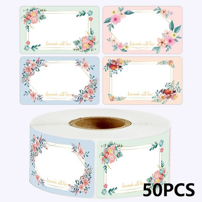 50/100/250PCS Flowers Name Lables Sunflowers Συσκευασία Αυτοκόλλητο Ρολό Αυτοκόλλητα ημερομηνίας Ψυγείο Καταψύκτης Αποθήκευση τροφίμων Μικρό