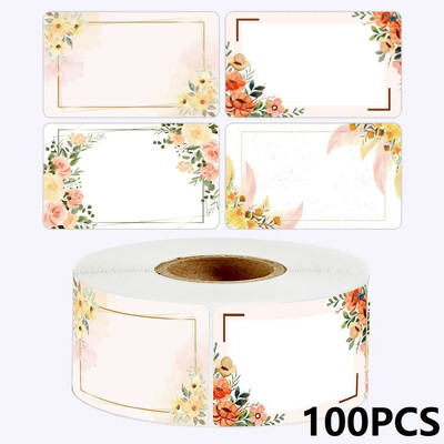 50/100/250PCS Flowers Name Lables Sunflowers Συσκευασία Αυτοκόλλητο Ρολό Αυτοκόλλητα ημερομηνίας Ψυγείο Καταψύκτης Αποθήκευση τροφίμων Μικρό