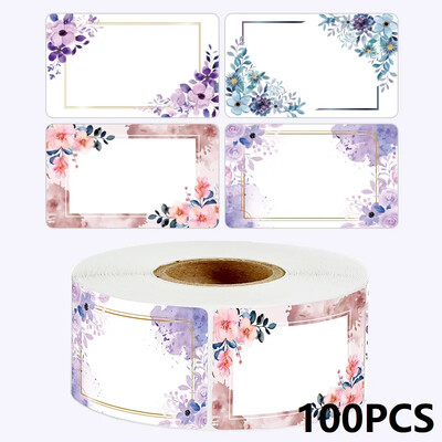 50/100/250PCS Flowers Name Lables Sunflowers Συσκευασία Αυτοκόλλητο Ρολό Αυτοκόλλητα ημερομηνίας Ψυγείο Καταψύκτης Αποθήκευση τροφίμων Μικρό