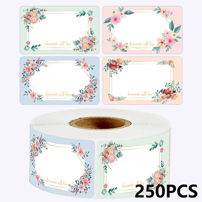 50/100/250PCS Flowers Name Lables Sunflowers Συσκευασία Αυτοκόλλητο Ρολό Αυτοκόλλητα ημερομηνίας Ψυγείο Καταψύκτης Αποθήκευση τροφίμων Μικρό