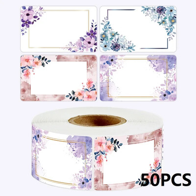 50/100/250PCS Flowers Name Lables Sunflowers Συσκευασία Αυτοκόλλητο Ρολό Αυτοκόλλητα ημερομηνίας Ψυγείο Καταψύκτης Αποθήκευση τροφίμων Μικρό