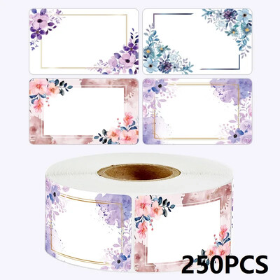 50/100/250PCS Flowers Name Lables Sunflowers Συσκευασία Αυτοκόλλητο Ρολό Αυτοκόλλητα ημερομηνίας Ψυγείο Καταψύκτης Αποθήκευση τροφίμων Μικρό