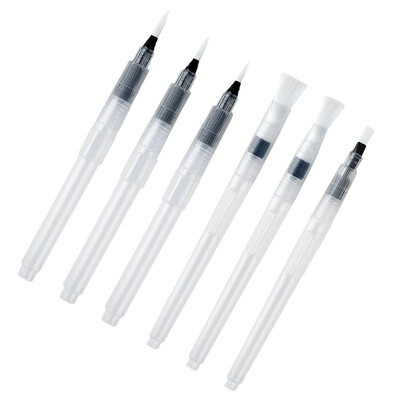 6 buc. pensule utile pentru pictura cu varf suplu stilou acuarela pixuri profesionale cap moale 19x2cm consumabile pentru copii markere umplute