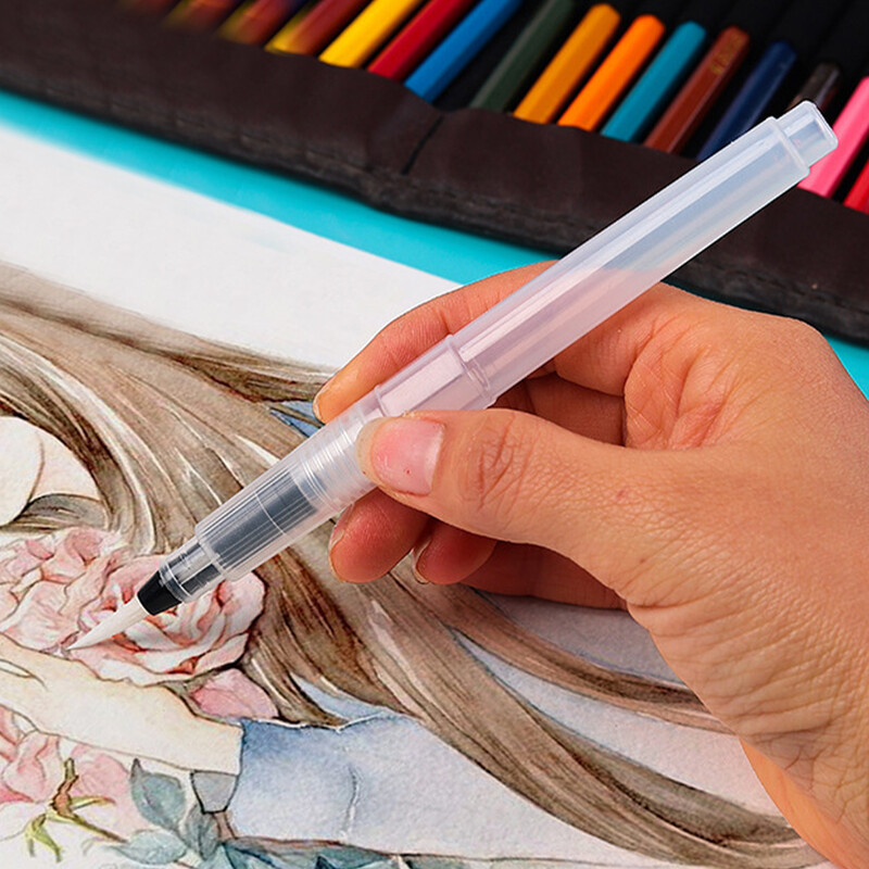 6 buc. pensule utile pentru pictura cu varf suplu stilou acuarela pixuri profesionale cap moale 19x2cm consumabile pentru copii markere umplute