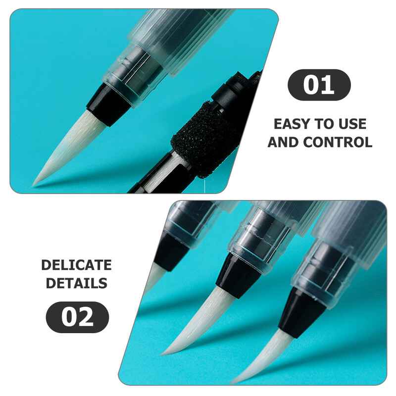 6 buc. pensule utile pentru pictura cu varf suplu stilou acuarela pixuri profesionale cap moale 19x2cm consumabile pentru copii markere umplute