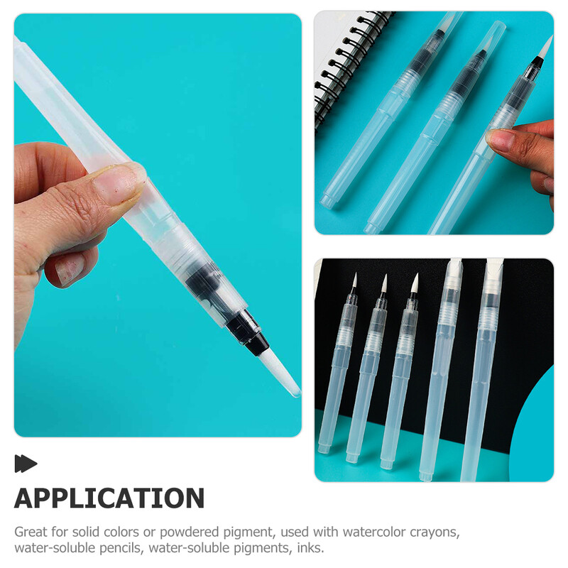 6 buc. pensule utile pentru pictura cu varf suplu stilou acuarela pixuri profesionale cap moale 19x2cm consumabile pentru copii markere umplute