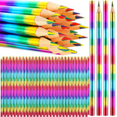 12 creioane curcubeu 4 culori în 1 Creioane curcubeu Creioane colorate din lemn Creioane multicolore pentru copii Rechizite școlare de birou