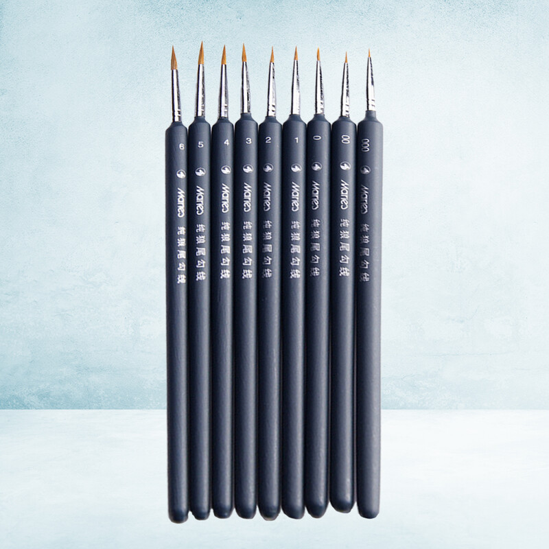 9 бр. Четки за рисуване Писалка за рисуване на линии Преносима четка за рисуване Малки аксесоари за рисуване с маслени бои Дървени водни бои Дете