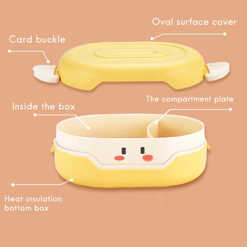 Cutie Bento de prânz pentru copii Recipient de prânz rezistent la scurgeri, congelabil-pentru salată, sandviș, fructe