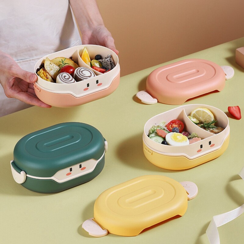 Cutie Bento de prânz pentru copii Recipient de prânz rezistent la scurgeri, congelabil-pentru salată, sandviș, fructe