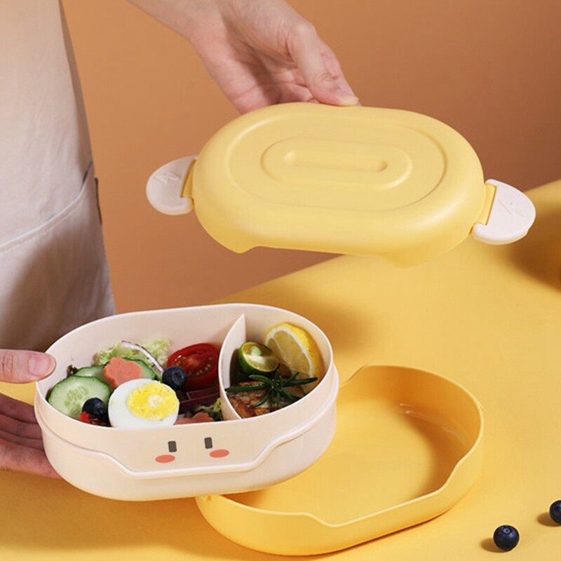 Cutie Bento de prânz pentru copii Recipient de prânz rezistent la scurgeri, congelabil-pentru salată, sandviș, fructe