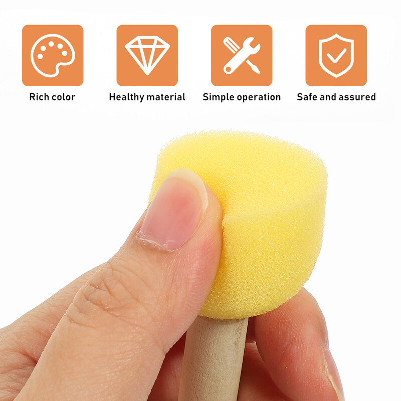 20 tk ümmargune seenepea käsn maalimiseks laste väikelapse vahtpintslid 860X300X300cm puit