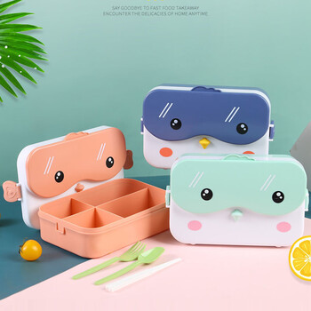 Cute School Kids Bento Lunch Box Ορθογώνιο στεγανό πλαστικό Anime Φορητό δοχείο φαγητού μικροκυμάτων Σχολικό κουτί μεσημεριανού γεύματος για παιδιά