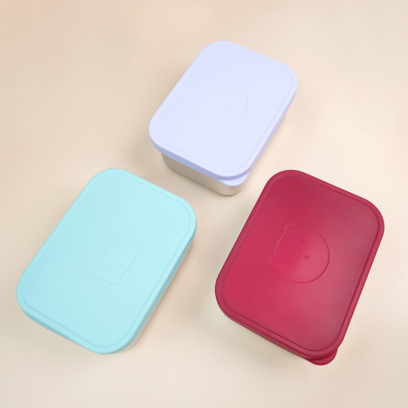 1000 ml Bpa tasuta koolilastele laste suupistete konteiner Bento roostevabast terasest silikoonist lõunakarp silikoonkaanega