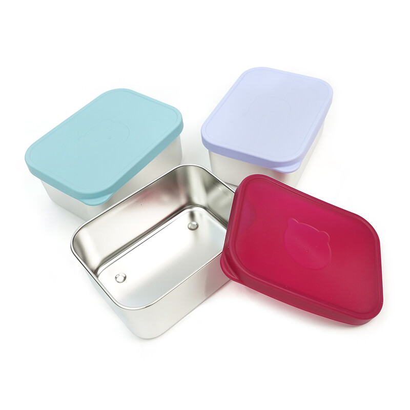 1000 ml Bpa tasuta koolilastele laste suupistete konteiner Bento roostevabast terasest silikoonist lõunakarp silikoonkaanega