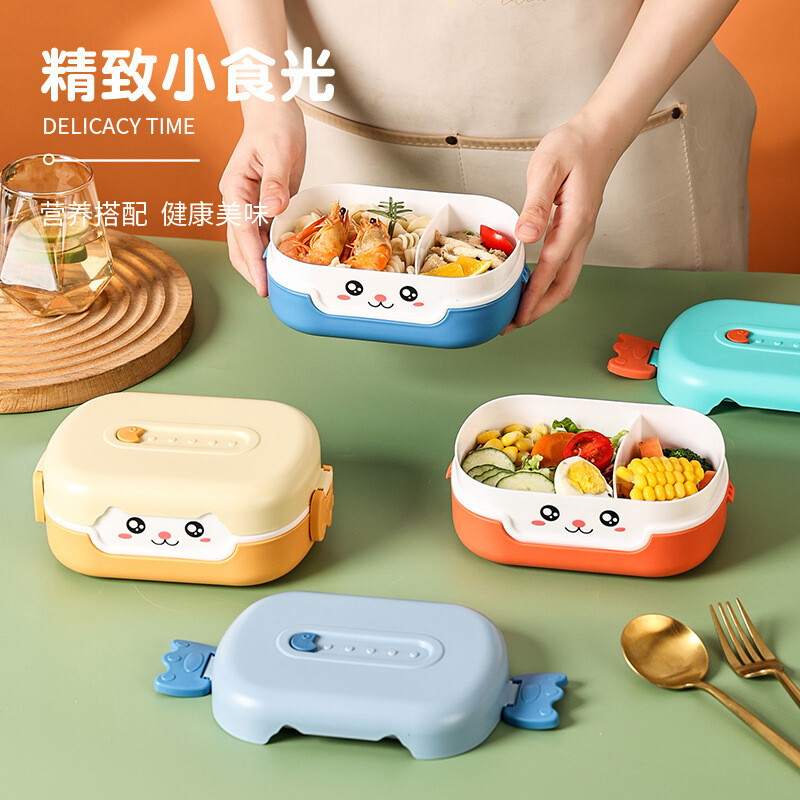 Cutie de prânz japoneze portabile de 700 ml, pentru picnic de camping, rezistente la scurgeri, cu capac, recipient din plastic pentru depozitarea fructelor, cutie bento pentru copii